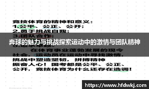 奔球的魅力与挑战探索运动中的激情与团队精神