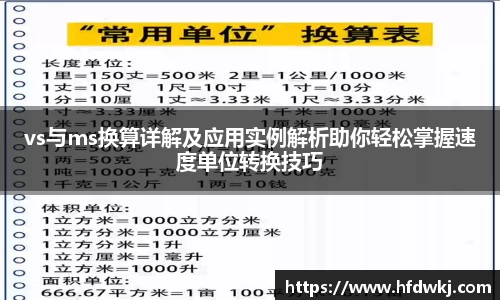 vs与ms换算详解及应用实例解析助你轻松掌握速度单位转换技巧